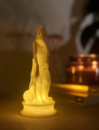 Apollo Heykeli Aydınlatmalı Dekoratif Mitolojik Biblo-Klasik Sanat Figürlü Estetik Ev Dekoru, Hediyelik Obje
