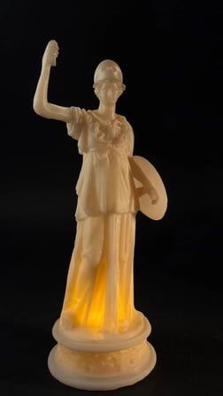 Athena Heykeli Aydınlatmalı Dekoratif Mitolojik Biblo-Antik Tanrıça Figürü, Klasik Sanat Ev Dekoru, Hediyelik