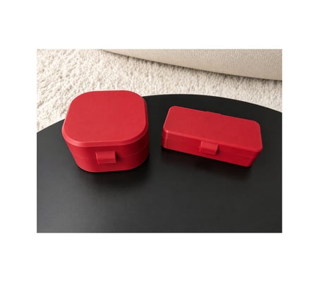 Kulak Çubuğu Ve Pamuk Seyahat Kabı 3d Baskı Taşınabilir Hijyenik Organizer Kırmızı
