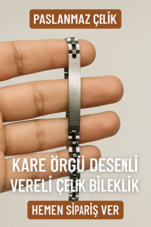 Paslanmaz Çelik Rolex Model Örgü Zincir Erkek Gümüş Renk