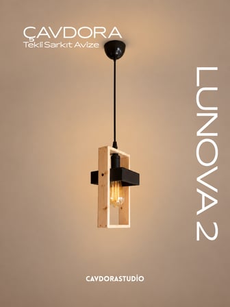 Ahşap Tekli Sarkıt Avize - LUNOVA2