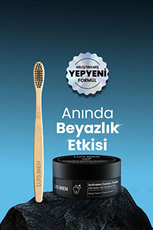 Aktif Karbon Diş Temizleme Tozu 50 gr + Bambu Diş Fırçası Set