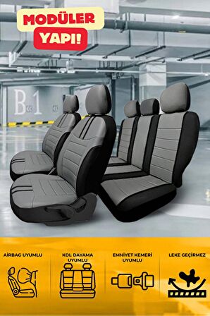 Renault Kadjar Suv 2015 Aracınıza Uyumlu Koltuk Kılıfı Luxe Deri Füme