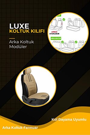 Dacia Duster Suv 2018 Aracınıza Uyumlu Koltuk Kılıfı Luxe Deri Koyu Bej