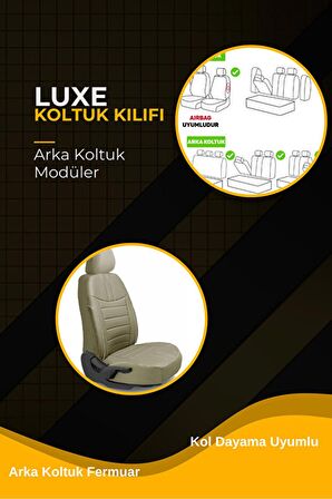 Hyundai İ-20 Hachback 2015-2019 Aracınıza Uyumlu Koltuk Kılıfı Luxe Deri Kahverengi