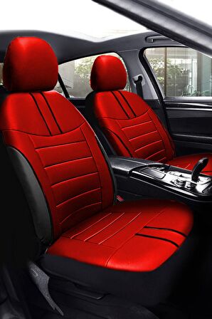 Bmw 3 Serisi E90 Sedan 2005-2012 Aracınıza Uyumlu Koltuk Kılıfı Luxe Deri Kırmızı