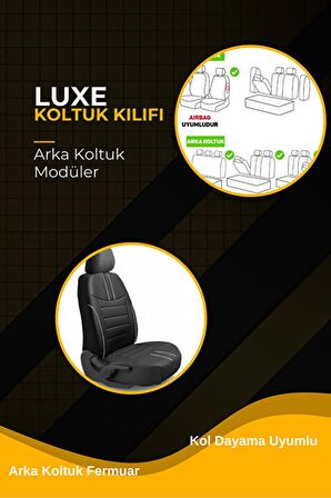 Opel Astra G Kasa / Hatchback 2000-2004 Aracınıza Uyumlu Koltuk Kılıfı Luxe Deri Siyah Beyaz