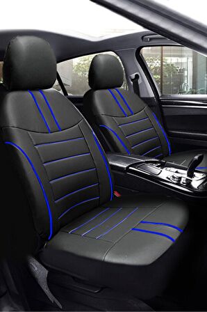 Bmw 3.20 İ Sedan 2015-2018 Aracınıza Uyumlu Koltuk Kılıfı Luxe Deri Siyah Mavi