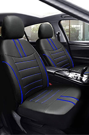Ford Ranger Pickup 2012-2018 Aracınıza Uyumlu Koltuk Kılıfı Luxe Deri Siyah Mavi
