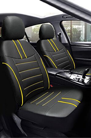 Kia Venga Mpw 2012-2015 Aracınıza Uyumlu Koltuk Kılıfı Luxe Deri Siyah Sarı