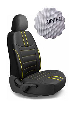 Kia Venga Mpw 2012-2015 Aracınıza Uyumlu Koltuk Kılıfı Luxe Deri Siyah Sarı