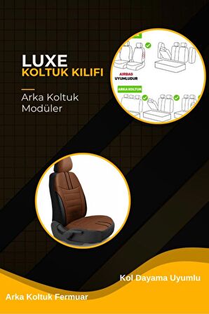 Fiat Tipo Hachback 1990-2000 Aracınıza Uyumlu Koltuk Kılıfı Luxe Deri Taba