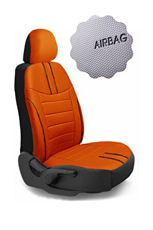 Renault Laguna - 2 Sedan 2004-2009 Aracınıza Uyumlu Koltuk Kılıfı Luxe Deri Turuncu