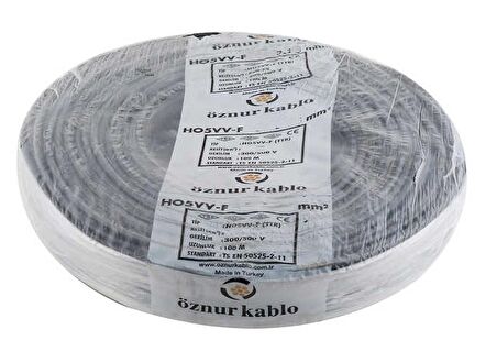 Öznur Kablo 10 Metre 4 x 2,5 TTR Bakır Çok Telli Siyah 