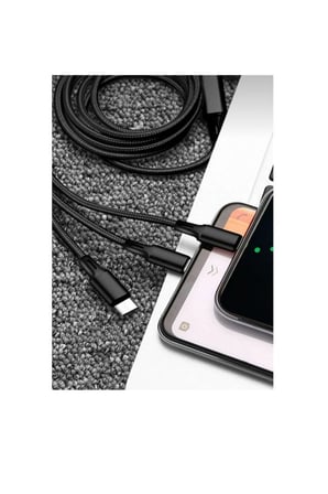 3 In 1 Hızlı Şarj Özellikli Sağlam Kaliteli Şaj Kablosu Lightning Type C Micro