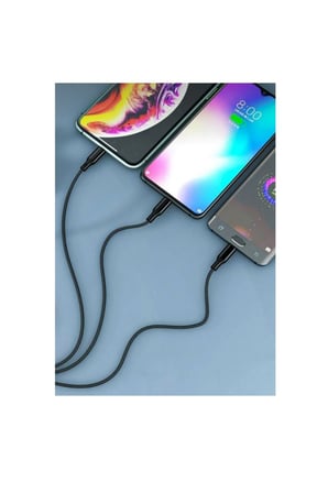 3 In 1 Hızlı Şarj Özellikli Sağlam Kaliteli Şaj Kablosu Lightning Type C Micro