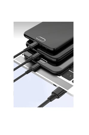3 In 1 Hızlı Şarj Özellikli Sağlam Kaliteli Şaj Kablosu Lightning Type C Micro