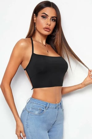 Love Atelier Kadın Siyah Belden Bağlamalı Şık Büstiyer