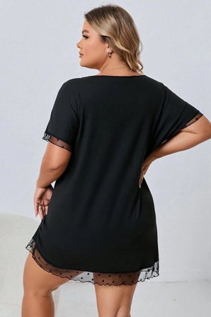 Love Atelier Kadın Siyah Büyük Beden Gecelik