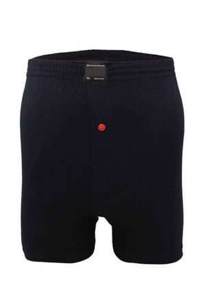 Love Atelier Düğmeli Pamuklu Erkek Penye Boxer Büyük Beden Lacivert - 1278A