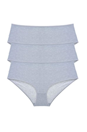 Love Atelier 3 Adet Kadın Yüksek Bel Bato Külot Gri