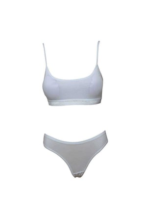 Love Atelier Pedli İp Askılı Yarım Atlet Büstiyer Külot Takım Beyaz
