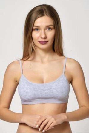 Love Atelier Pedli İp Askılı Yarım Atlet Büstiyer Külot Takım Gri