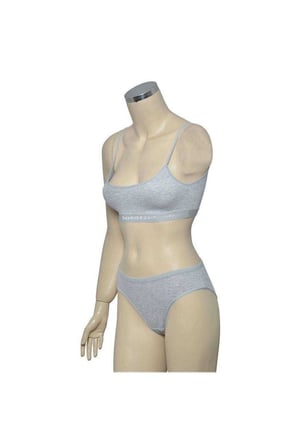 Love Atelier Pedli İp Askılı Yarım Atlet Büstiyer Külot Takım Gri