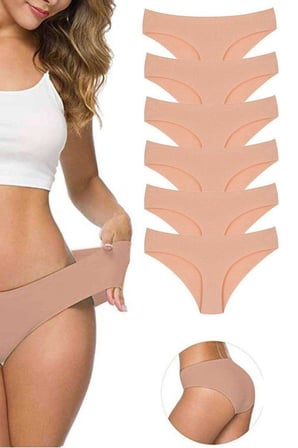 Love Atelier 6 Adet Kadın Dikişsiz Lazer Kesim Esnek İz yapmayan Külot Ten