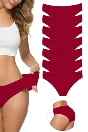 Love Atelier 7 Adet Kadın Dikişsiz Lazer Kesim Esnek İz yapmayan Külot Bordo