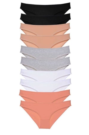 Love Atelier 10 adet Süper Eko Set Likralı Kadın Slip Külot Siyah Ten Gri Beyaz Pudra