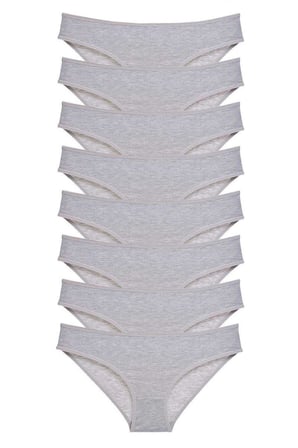 Love Atelier 8 adet Süper Eko Set Likralı Kadın Slip Külot Gri
