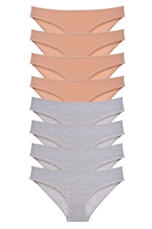 Love Atelier 8 adet Süper Eko Set Likralı Kadın Slip Külot Ten Gri