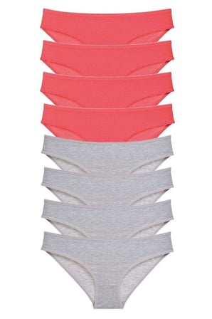 Love Atelier 8 adet Süper Eko Set Likralı Kadın Slip Külot Fuşya Gri