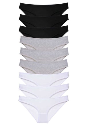 Love Atelier 9 adet Süper Eko Set Likralı Kadın Slip Külot Siyah Gri Beyaz