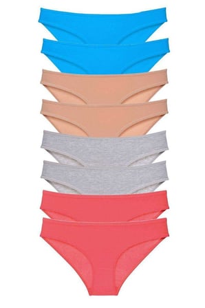 Love Atelier 8 adet Süper Eko Set Likralı Kadın Slip Külot Ten Gri Fuşya Mavi