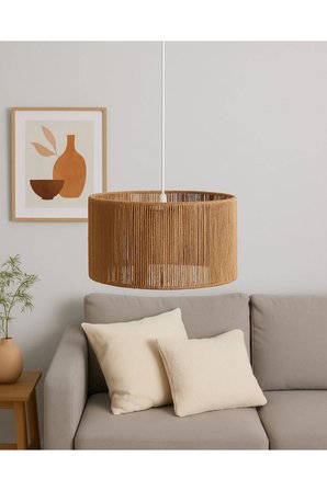 El Yapımı Jüt İpli Bohem Tavan Lambası - Avize / Salon ,Yatak Odası ,Oturma Odası,Ofis,Mutfak,Balkon