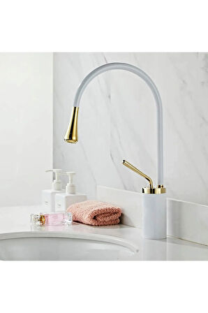 MİLANO LAVABO BATARYASI - BEYAZ GOLD