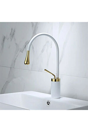 MİLANO LAVABO BATARYASI - BEYAZ GOLD