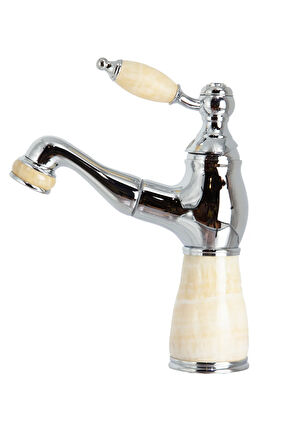 MERMERLİ SPİRALLİ BERBER LAVABO BATARYASI - KROM