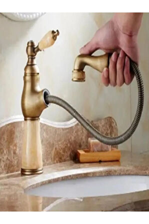 MERMERLİ SPİRALLİ BERBER LAVABO BATARYASI - ANTİK