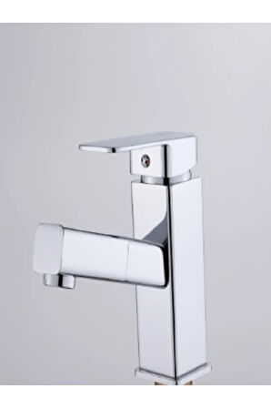 KARE SPİRALLİ LAVABO BATARYASI - KROM