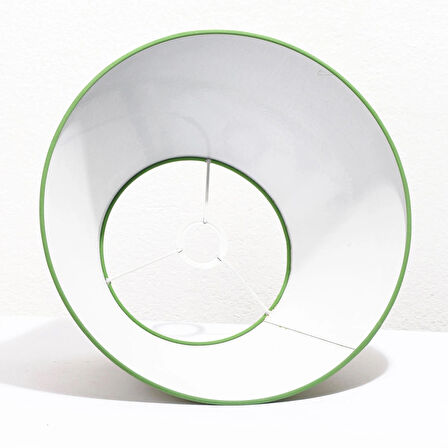 Levaillant Açık Yeşil Konik Abajur Şapka – Doğal El Yapımı, Üst 22 cm / Alt 40 cm Çap