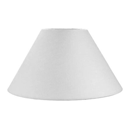 Levaillant Beyaz Konik Abajur Şapka – Doğal El Yapımı, Üst 22 cm / Alt 40 cm Çap