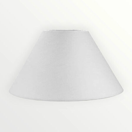 Levaillant Beyaz Konik Abajur Şapka – Doğal El Yapımı, Üst 22 cm / Alt 40 cm Çap