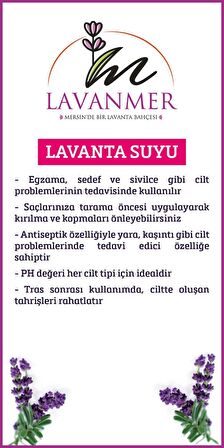 Lavanta Saf Suyu, Organik Hidrosol, Antioksidan Sprey Tonik