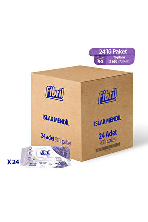 Fibril Care Lavanta Kokulu Islak Mendil 24x90 Lı Paket 2160 Yaprak