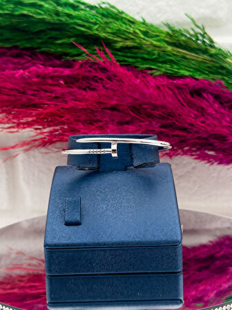 925 Ayar Gümüş İtalyan Çivi Desenli Popüler Kadın Bilezik