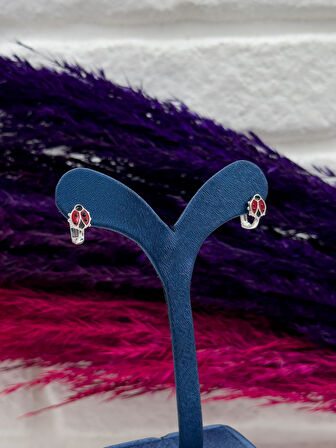 925 Ayar Gümüş Uğur Böcekli Zarif Kız Çocuk Küpesi