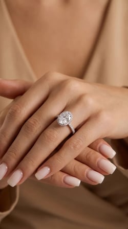 925 Ayar Gümüş Oval Kesim Zirkon Taşlı Kadın Yüzük Işıklı Hediye Kutulu